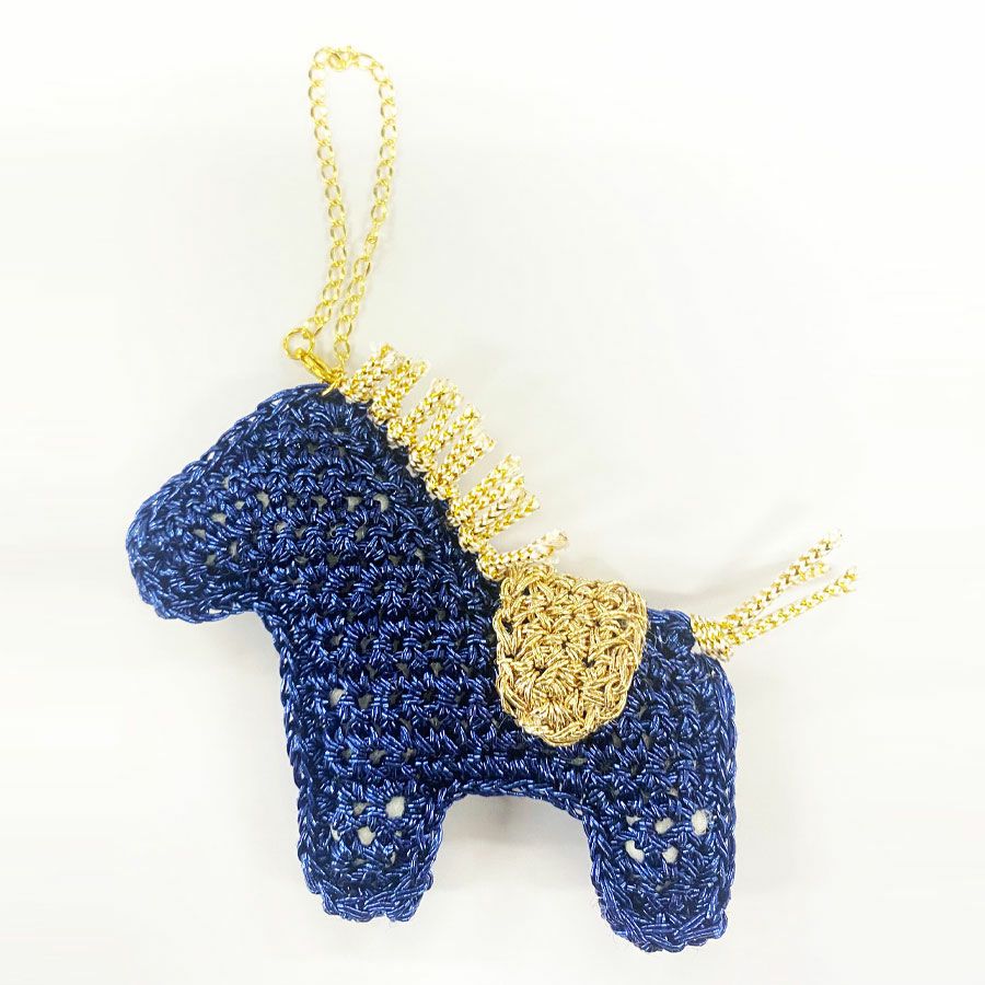 ハンドメイドキット ホースチャーム(ブルー) |生地 和柄/和布/ちりめん