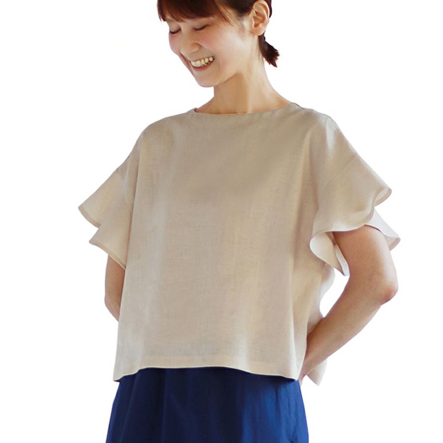 実物大型紙・ラッフルスリーブブラウス サンフィットパターン フレアーワンピース ボリュームスリーブ