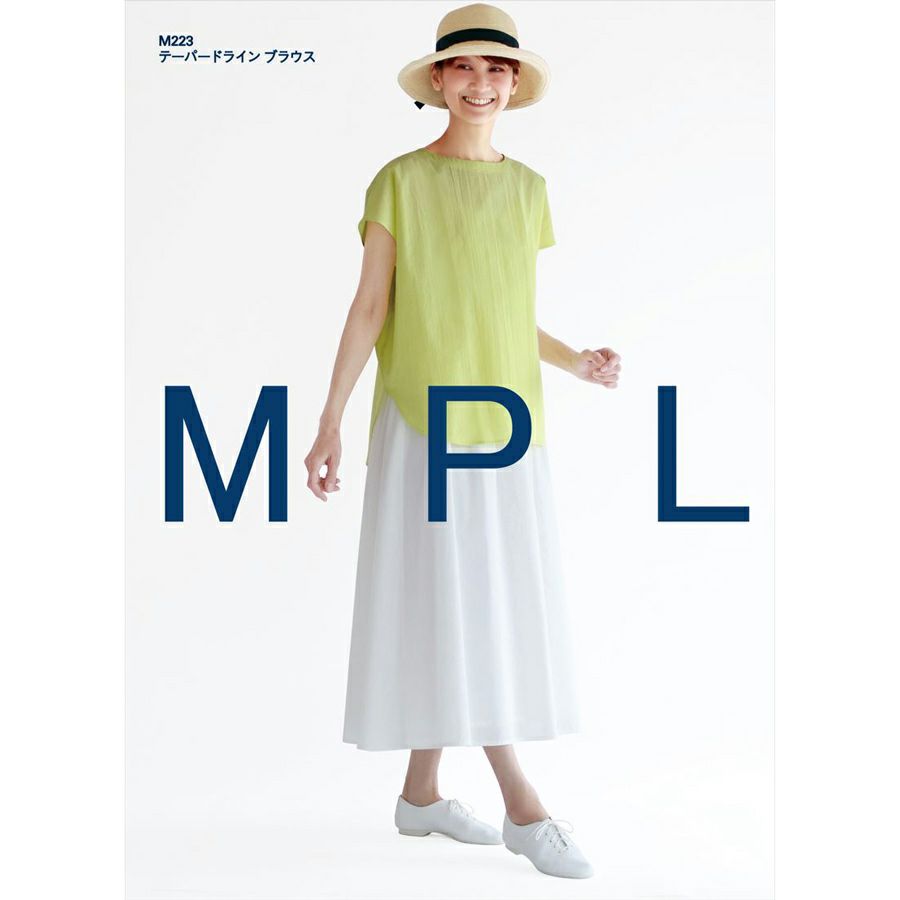 実物大型紙・テーパードラインブラウス サンフィットパターン 簡単ブラウス ボートネック Mパターン