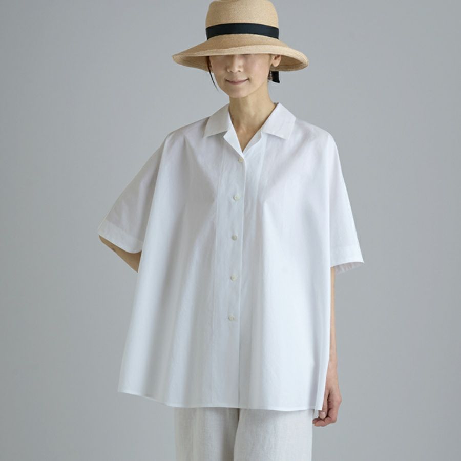 実物大型紙・ワイドフレンチスリーブシャツ サンフィットパターン オーバーサイズブラウス ボタンシャツ