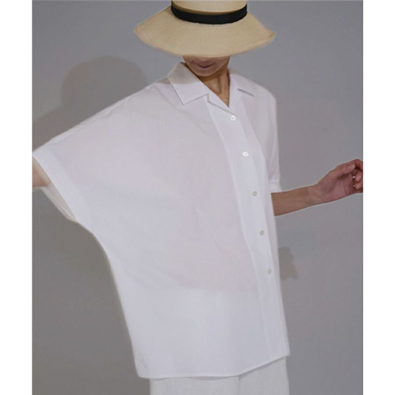 実物大型紙・ワイドフレンチスリーブシャツ サンフィットパターン オーバーサイズブラウス ボタンシャツ