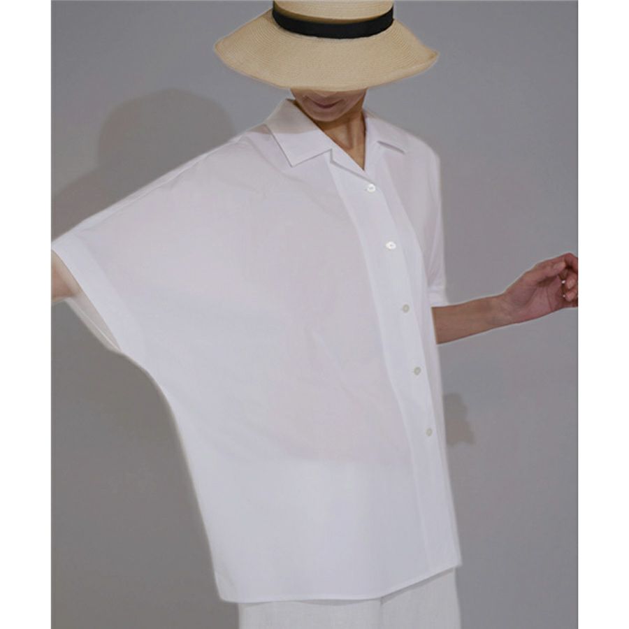 実物大型紙・ワイドフレンチスリーブシャツ サンフィットパターン オーバーサイズブラウス ボタンシャツ