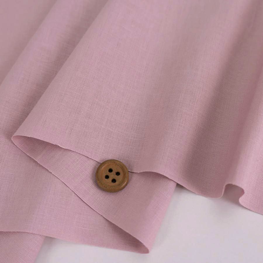 綿麻シーチング生地 (ピンク) 10cm単位 切り売り ハーフリネン生地国産 くすみピンク ブラウス生地 ワンピースに