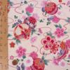 ポリちりめん生地 雅手まり花尽くし(アイボリー/桃) 10cm単位 切り売り