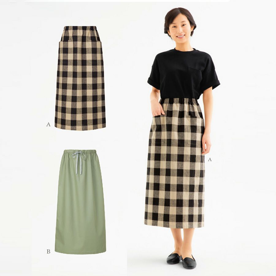 実物大型紙・ウエストゴムのストレートスカート