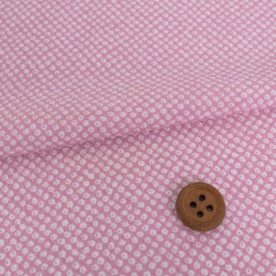 ポリちりめん生地 小さなかのこ柄(桃色) 10cm単位 切り売り