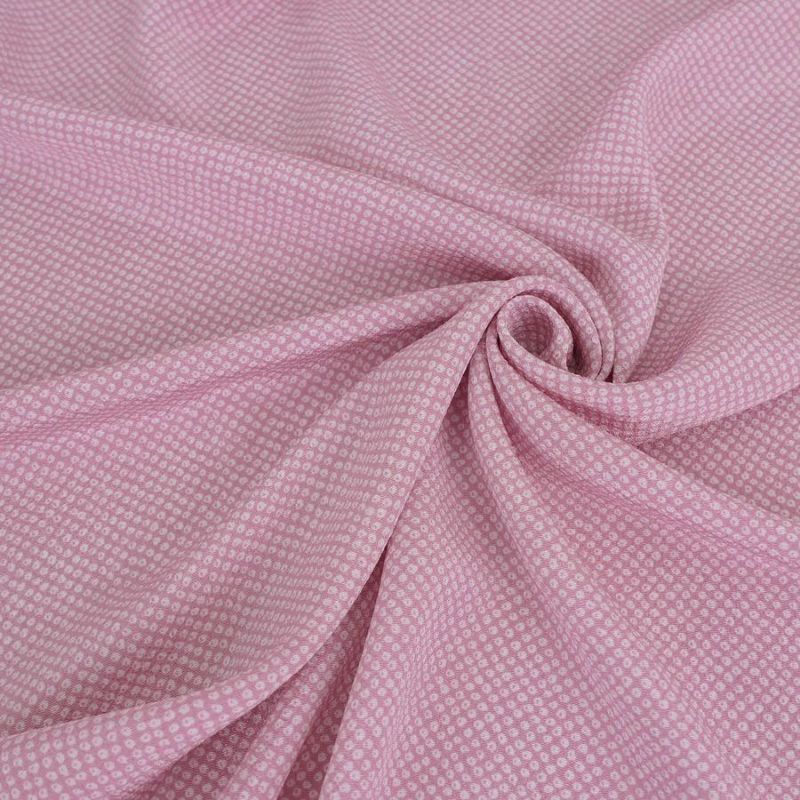 ポリちりめん生地 小さなかのこ柄(桃色) 10cm単位 切り売り