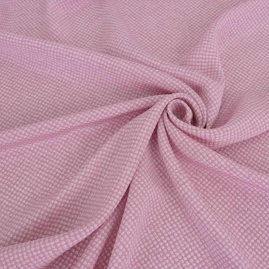 ポリちりめん生地 小さなかのこ柄(桃色) 10cm単位 切り売り