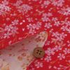 金襴生地(金らん) 桜花の舞(赤) 10cm単位 切り売り