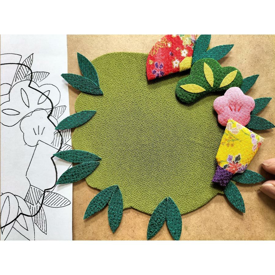 押絵キット 迎春の花リース