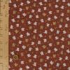 和柄コットン生地 招き猫に小判(れんが色) 10cm単位 切り売り