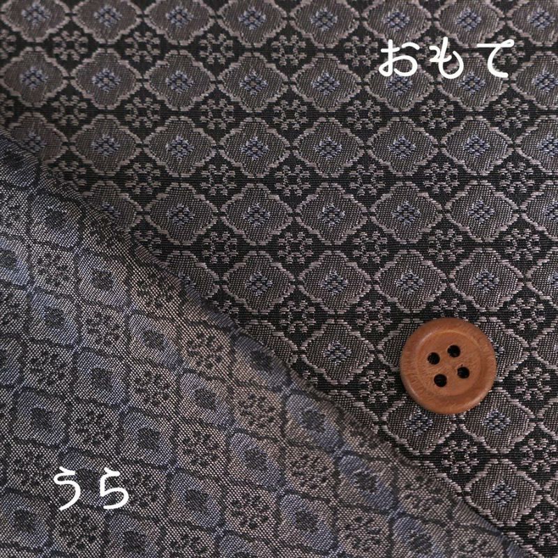 形状記憶ジャカード生地広幅 モダン小紋柄(シルバーグレー) 10cm単位 切り売り
