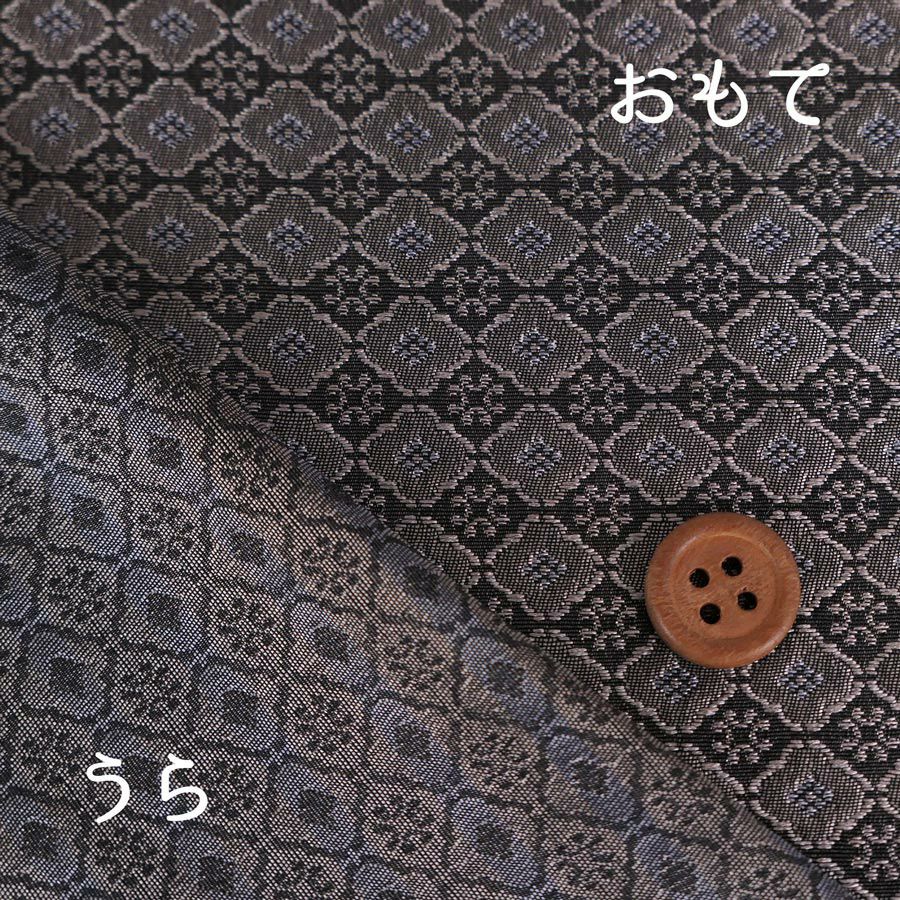 形状記憶ジャカード生地広幅 モダン小紋柄(シルバーグレー) 10cm単位 切り売り