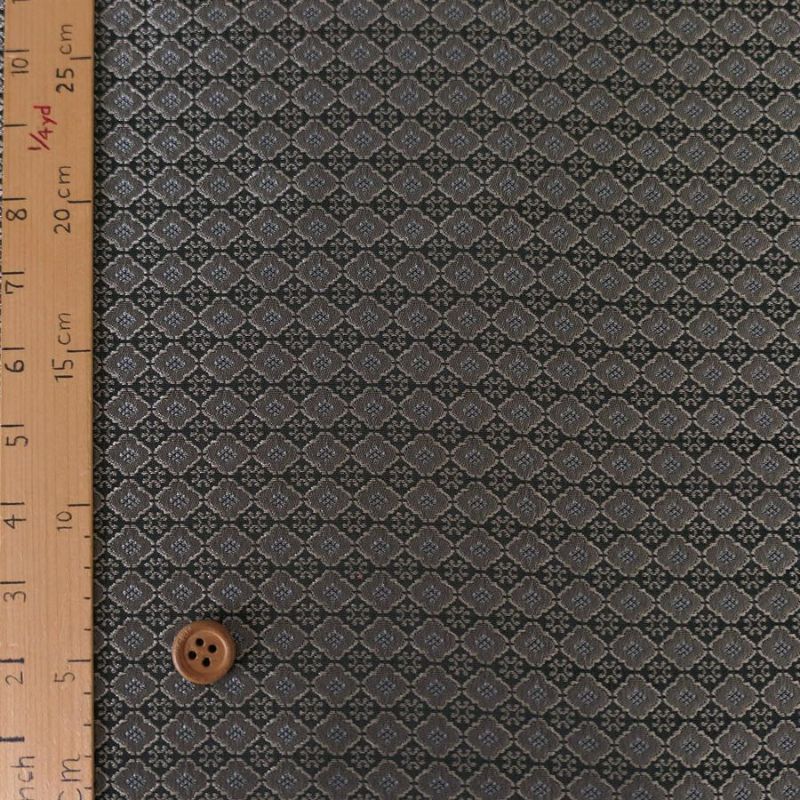 形状記憶ジャカード生地広幅 モダン小紋柄(シルバーグレー) 10cm単位 切り売り