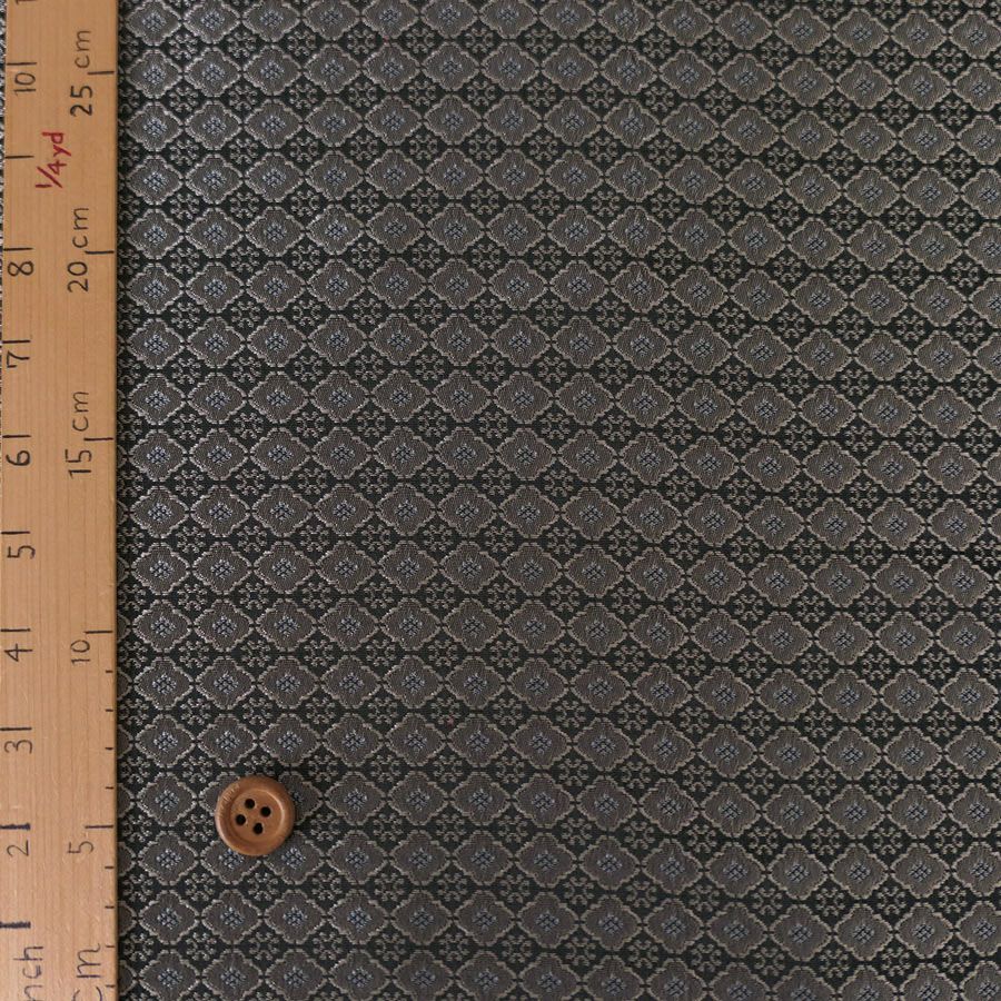 形状記憶ジャカード生地広幅 モダン小紋柄(シルバーグレー) 10cm単位 切り売り