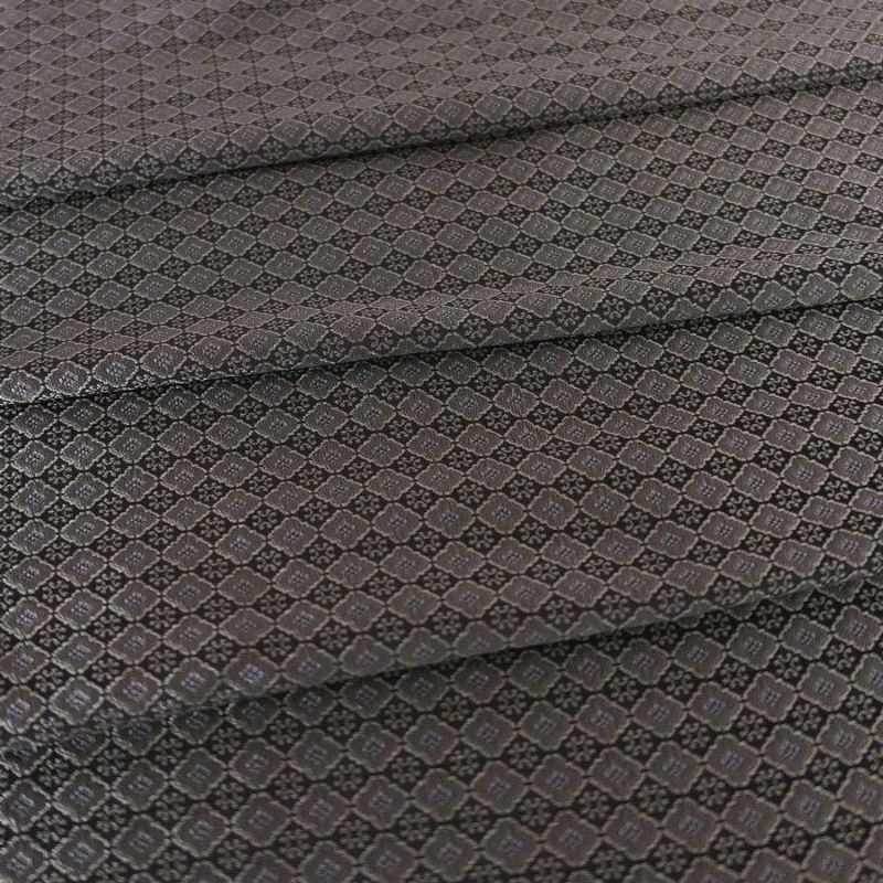 形状記憶ジャカード生地広幅 モダン小紋柄(シルバーグレー) 10cm単位 切り売り