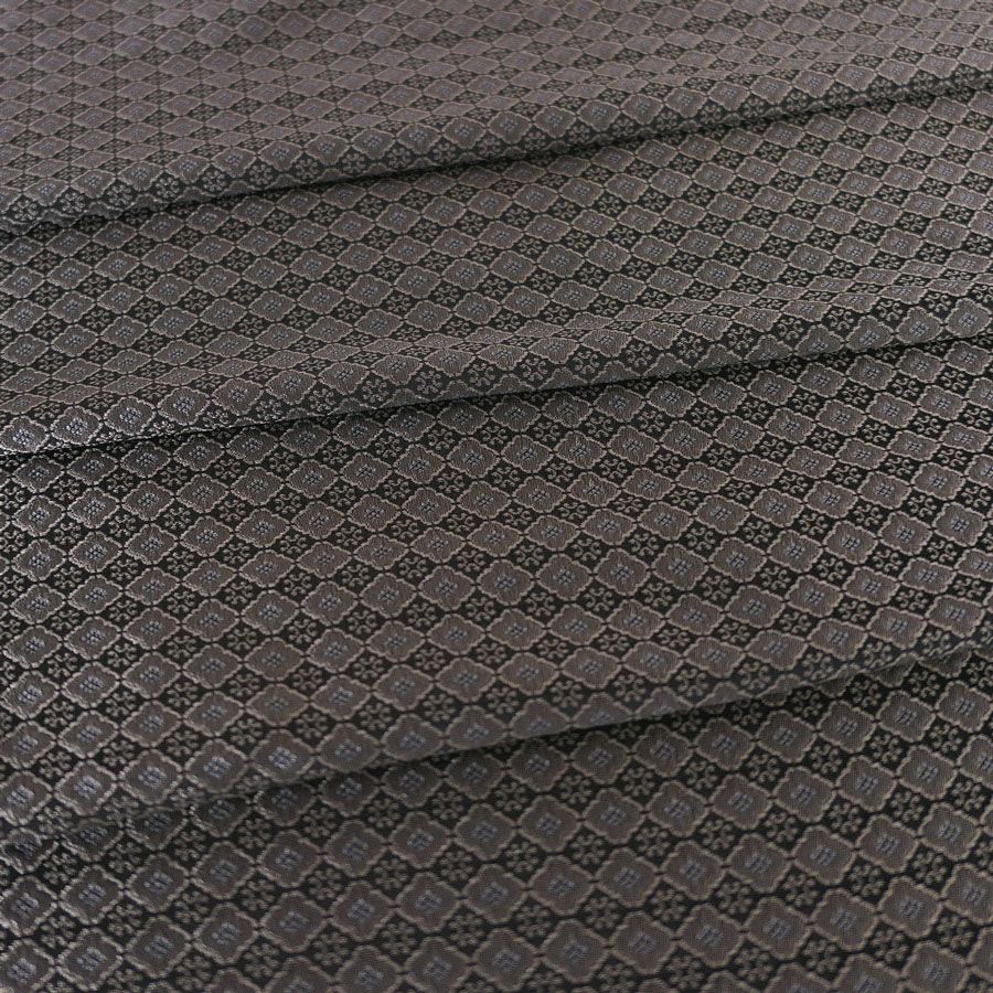 形状記憶ジャカード生地広幅 モダン小紋柄(シルバーグレー) 10cm単位 切り売り