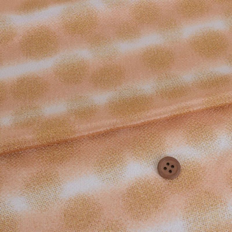 ちりめん生地 干支向き 金彩ぼたん雪(ベージュ) レーヨン鬼チリメン手芸用