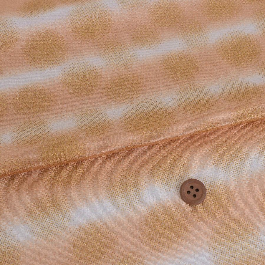 ちりめん生地 干支向き 金彩ぼたん雪(ベージュ) レーヨン鬼チリメン手芸用