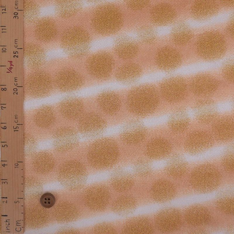 ちりめん生地 干支向き 金彩ぼたん雪(ベージュ) レーヨン鬼チリメン手芸用