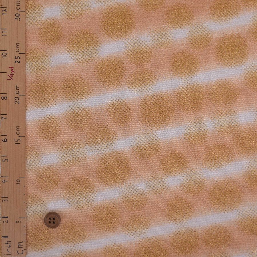 ちりめん生地 干支向き 金彩ぼたん雪(ベージュ) レーヨン鬼チリメン手芸用