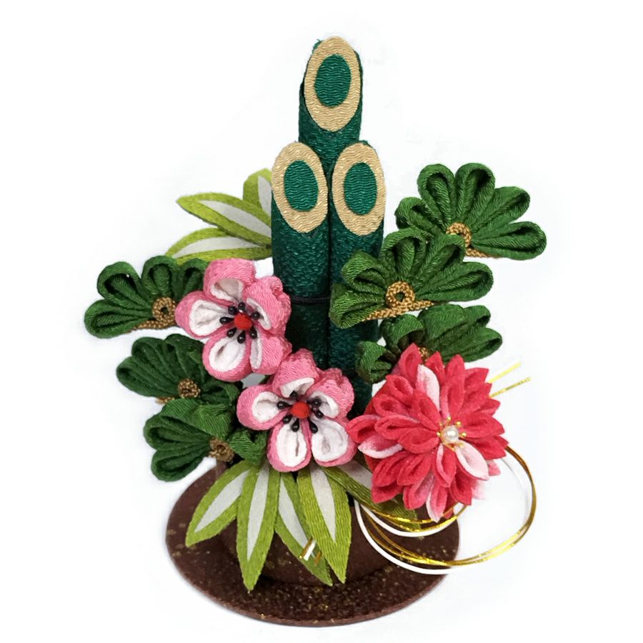 ちりめん手芸キット お細工門松ミニチュア 正月飾りハンドメイド