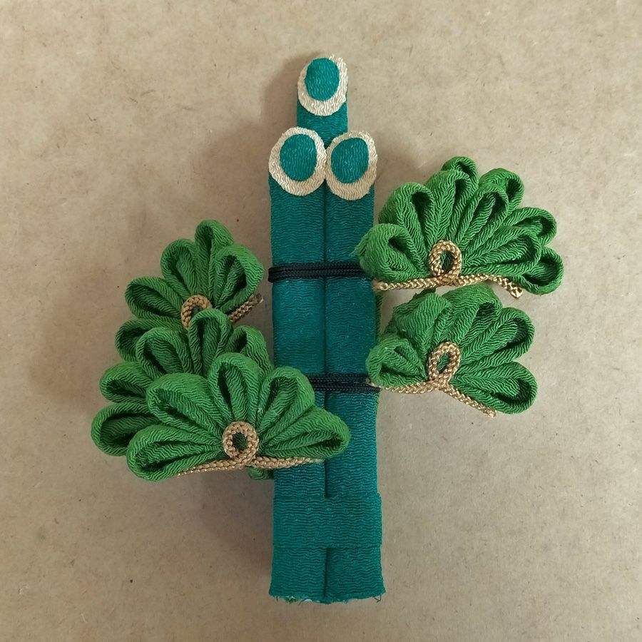 ちりめん手芸キット お細工門松ミニチュア 正月飾りハンドメイド