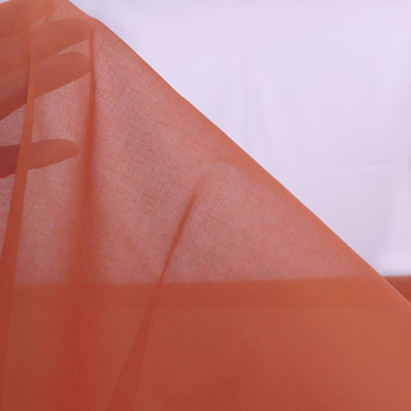 コットンオーガンジー生地・無地(柿渋色) 10cm単位 切り売り 綿オーガンディー シアー素材