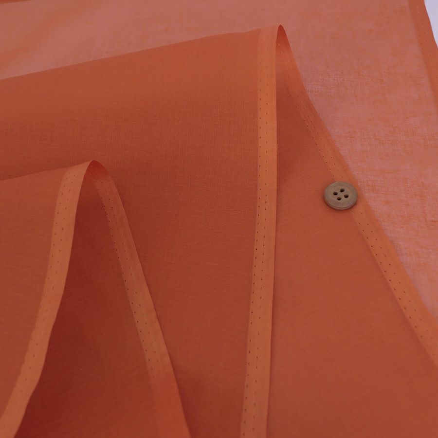 コットンオーガンジー生地・無地(柿渋色) 10cm単位 切り売り 綿オーガンディー シアー素材