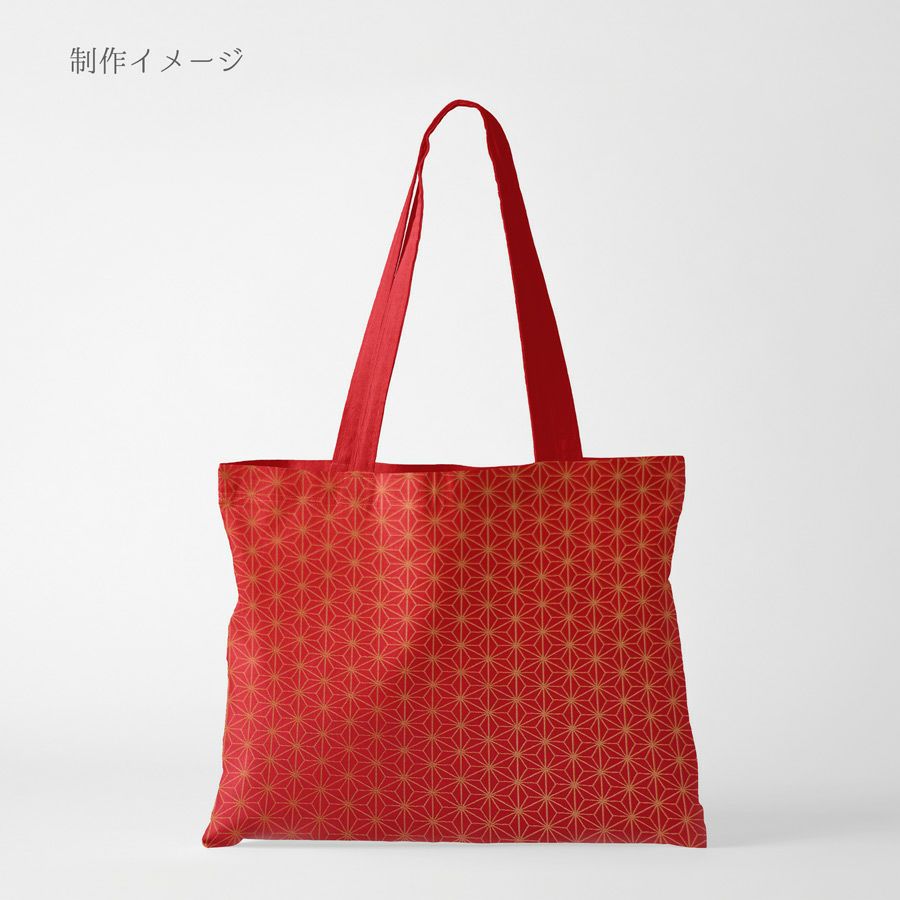 光沢ジャカード 麻の葉(赤) 10cm単位 切り売り