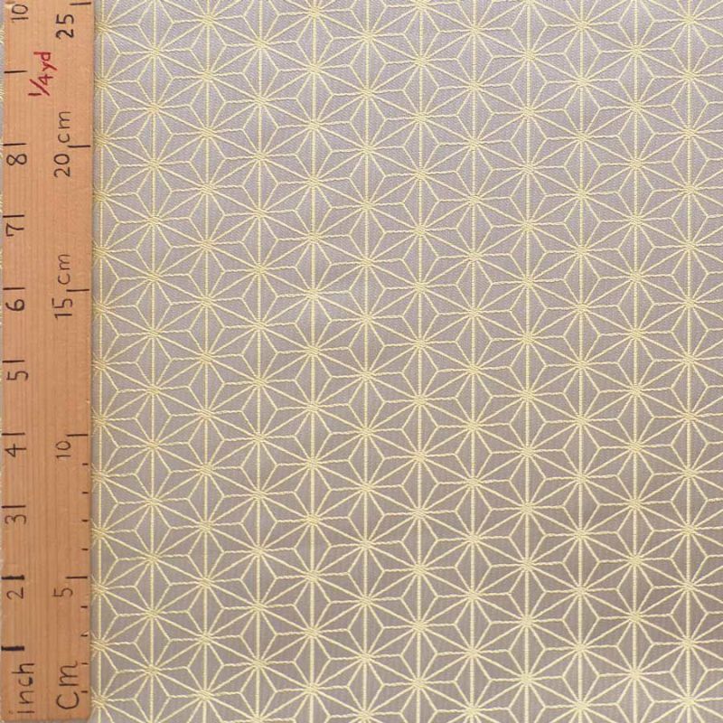 光沢ジャカード 麻の葉(パールグレー) 10cm単位 切り売り