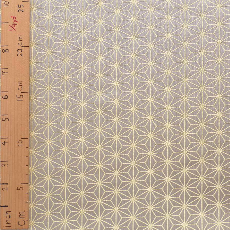 光沢ジャカード 麻の葉(パールグレー) 10cm単位 切り売り