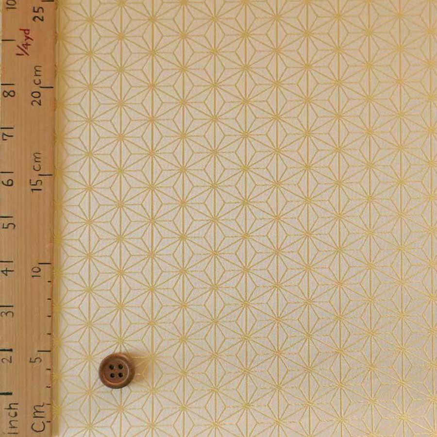 光沢ジャカード 麻の葉(シャンパンイエロー) 10cm単位 切り売り