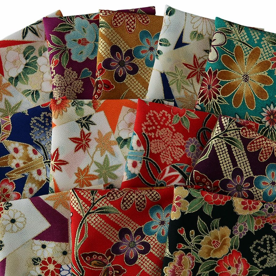 金箔一越ちりめん12枚セット 各約34×25cm