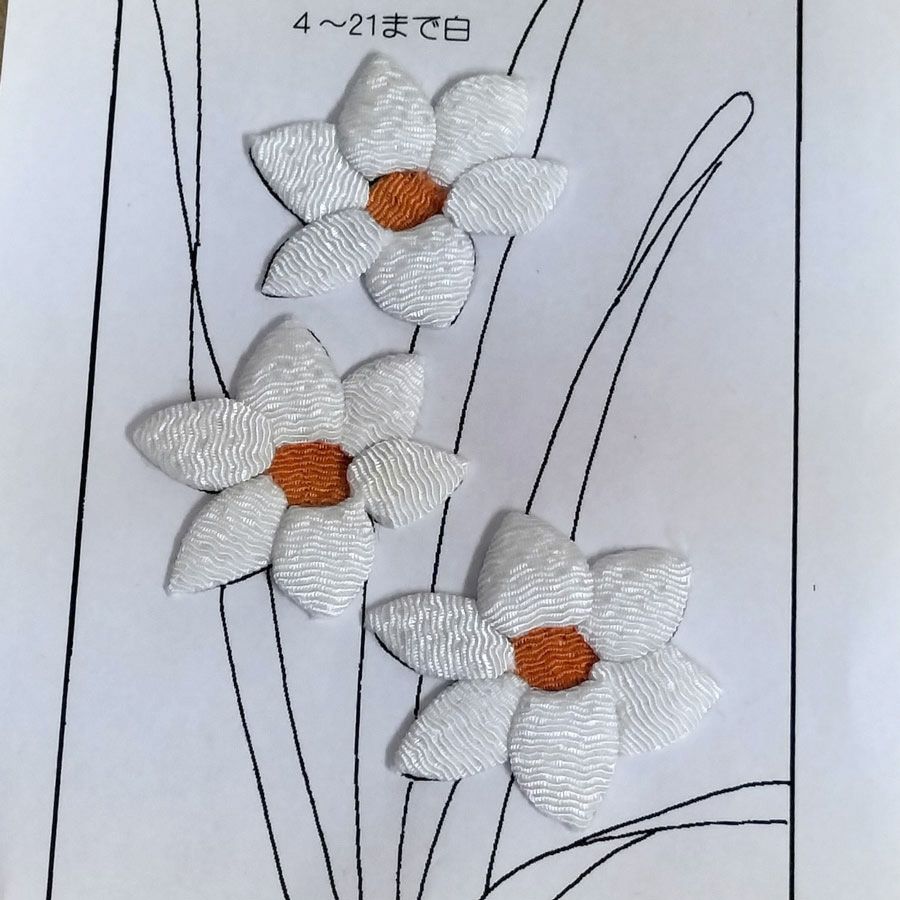 ちりめん手芸キット もてなしの花 1月 スイセン(水仙)