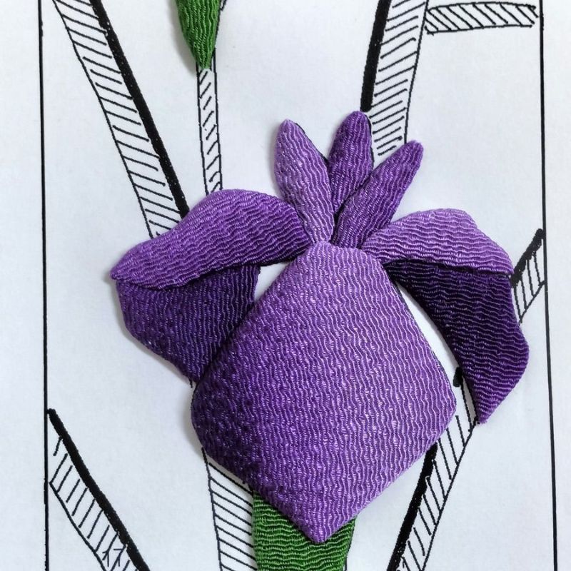 ちりめん手芸キット もてなしの花 5月 アヤメ(菖蒲)｜五月の和風飾り