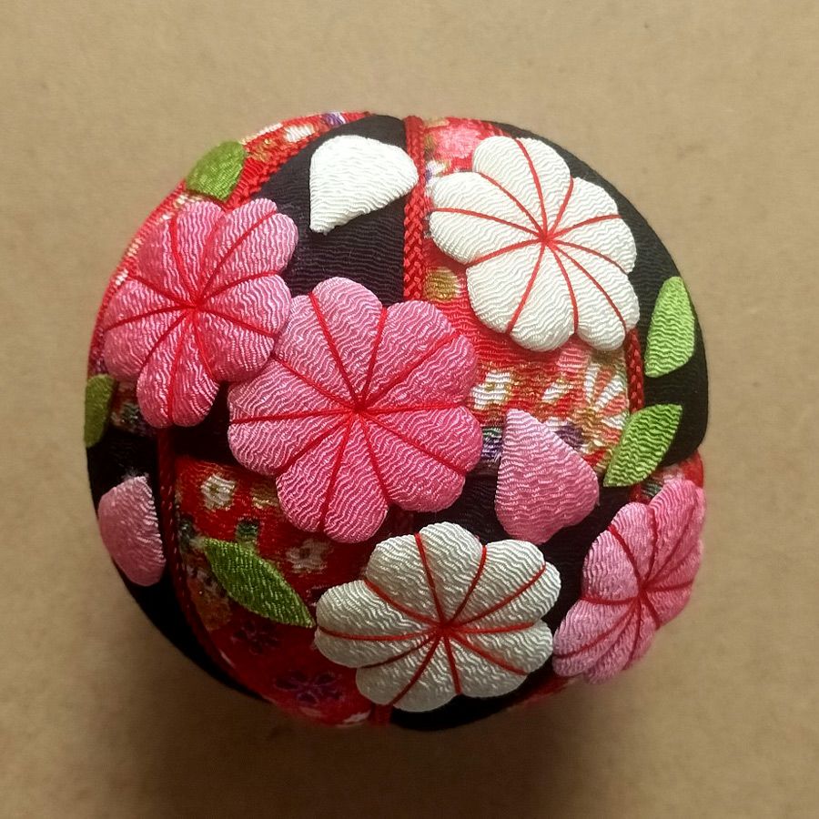 ちりめん手芸キット 房付き手まり 四季の花4種セット