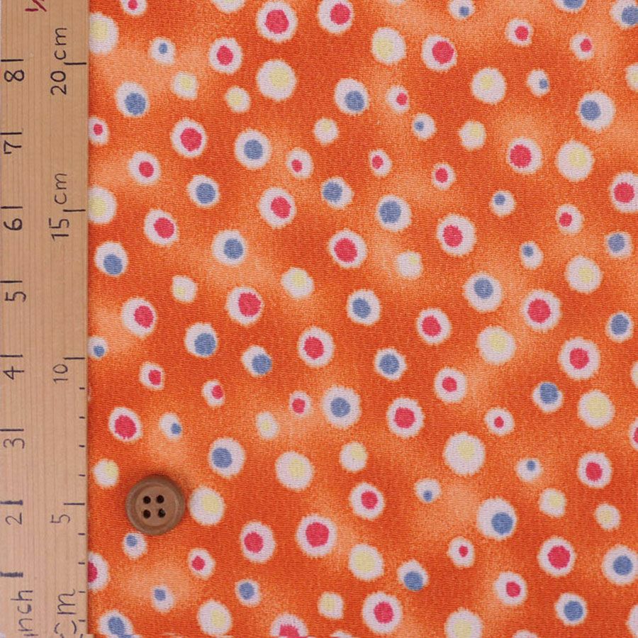 ちりめんカットクロス・ドットのイルミネーション(オレンジ) 23×33cm