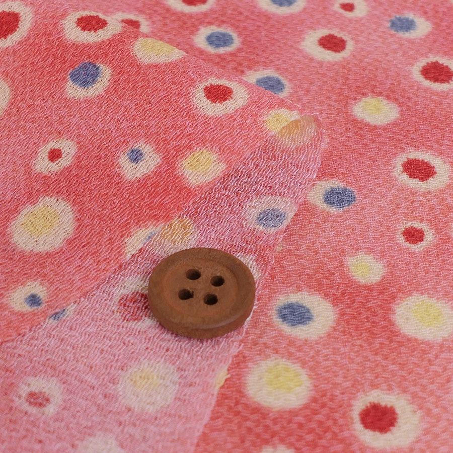 ちりめんカットクロス・ドットのイルミネーション(ピンク) 23×33cm