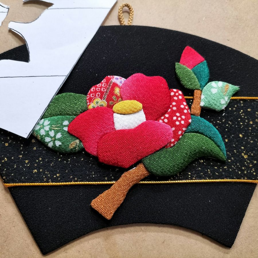 押し絵細工キット 末廣飾り 紅椿