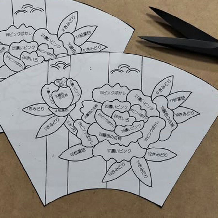 押し絵細工キット 末廣飾り 牡丹
