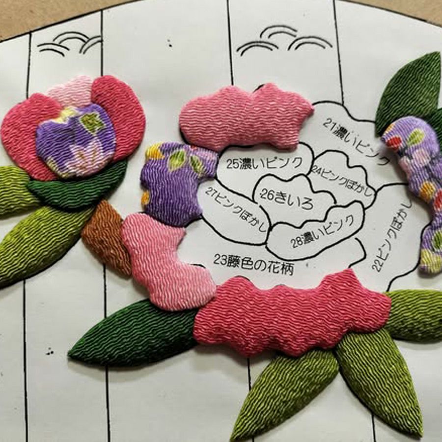 押し絵細工キット 末廣飾り 牡丹