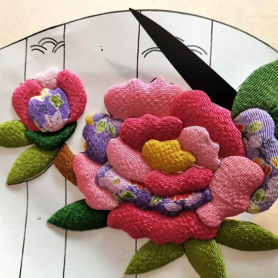 押し絵細工キット 末廣飾り 牡丹