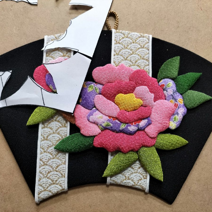 押し絵細工キット 末廣飾り 牡丹