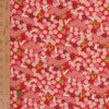 和柄コットン生地 うさぎと桜の吉祥文様(赤) 10cm単位 切り売り