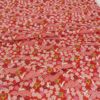 和柄コットン生地 うさぎと桜の吉祥文様(赤) 10cm単位 切り売り