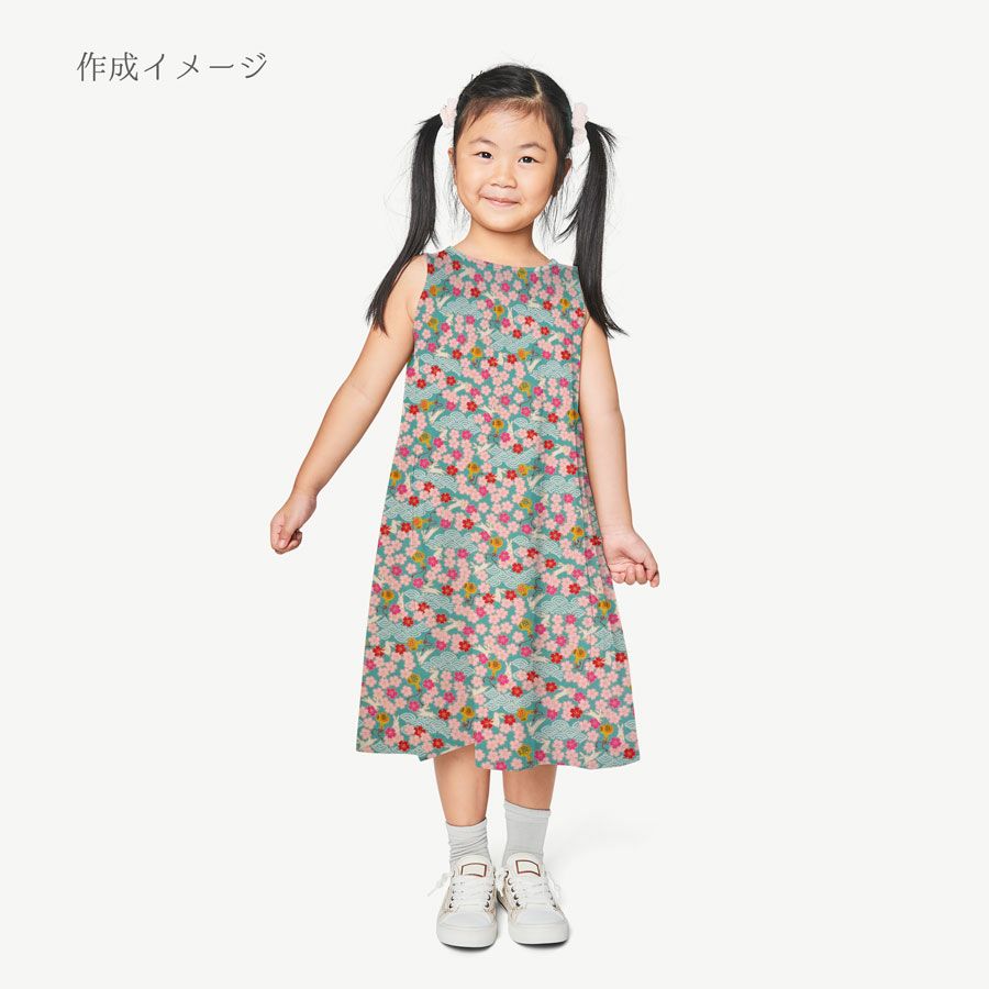 和柄コットン生地 うさぎと桜の吉祥文様(ブルー) 10cm単位 切り売り